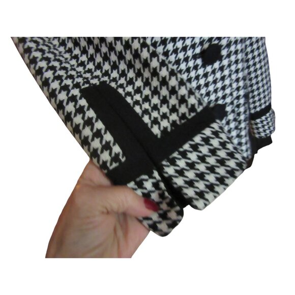 Kay Unger Houndstooth Black & White Waist Jacket w 3/4" Sleeves in Size 10 - Picture 3 of 7